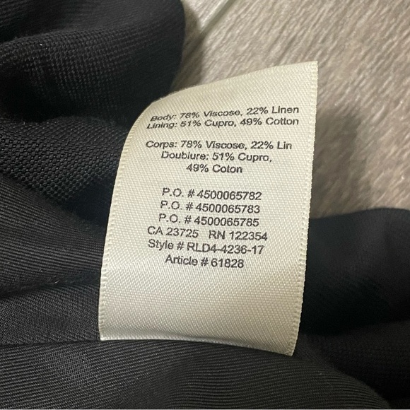 Wilfred Aritzia Niveau Black Linen Blend Longline Vest Pockets Tie Sz S - Picture 10 of 10